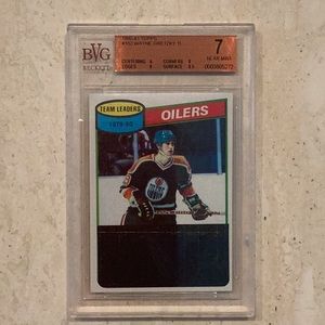 Wayne Gretzky TL 1980 Topps 182 BVG Beckett 7 Graded Card 1980-81 Oilers #182